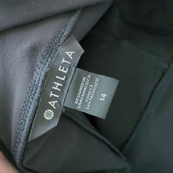 Athleta Black Endless High Rise Straight Stretchy Commuting Travel PantsSz 14-12 - Picture 9 of 13